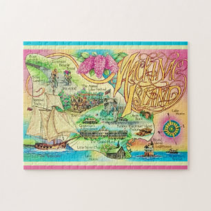 Mackinac Island Sehenswürdigkeiten Postkarte Puzzle