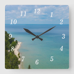 Mackinac Island Skyview Wall Clock Quadratische Wanduhr