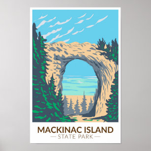 Mackinac Island Staat Park Michigan Arch Poster