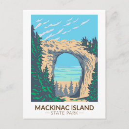 Mackinac Island Staat Park Michigan Arch Postkarte