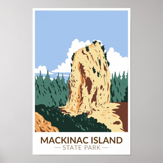 Mackinac Island Staat Park Michigan Sugar Loaf Poster (Vorne)