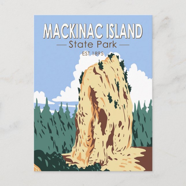 Mackinac Island Staat Park Sugar Loaf Vintag Postkarte (Vorderseite)