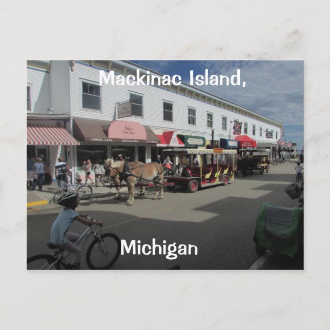 Mackinac Island Street Scene Postkarte (Vorderseite)