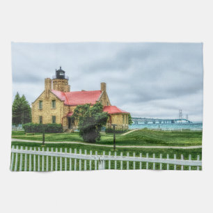 Mackinac Light and Bridge Geschirrtuch
