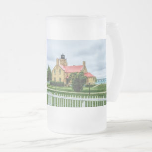 Mackinac Light and Bridge Mattglas Bierglas