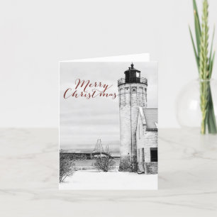 Mackinac Mackinaw Bridge Leuchtturm Weihnachten