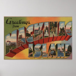 Mackinac, Michigan - Große Buchstabenszenen Poster