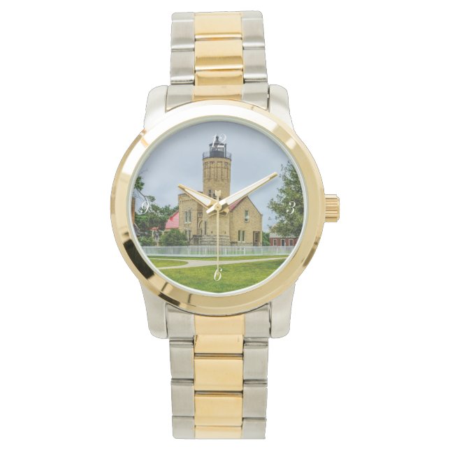 Mackinac Point Light Armbanduhr (Vorderseite)