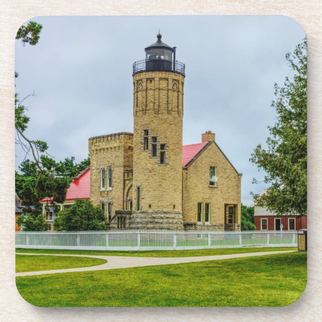 Mackinac Point Light Getränkeuntersetzer (Vorderseite)