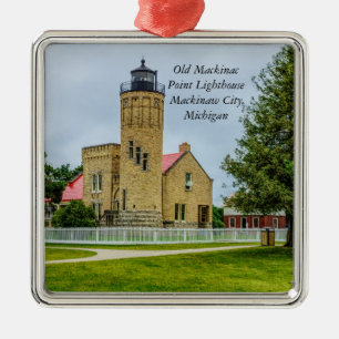 Mackinac Point Light Ornament Aus Metall