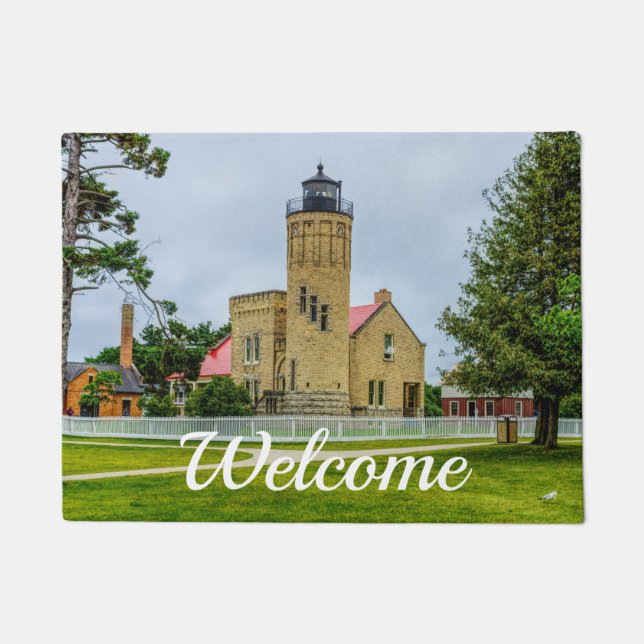 Mackinac Point Light Willkommen Doormat Fußmatte (Vorderseite)