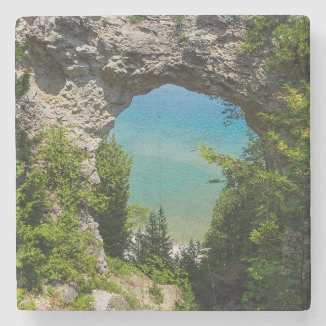 Mackinacs Arch Rock Steinuntersetzer (Vorderseite)