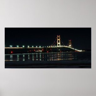 Mackinaw Bridge auf Nachtplakat Poster