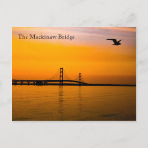 Mackinaw Bridge bei Sunset Postkarte