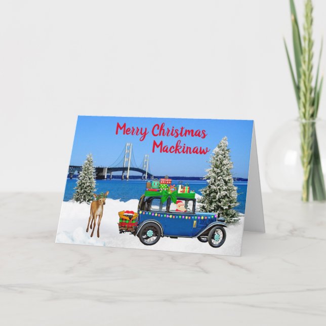 Mackinaw City Christmas Card Karte (Vorderseite)