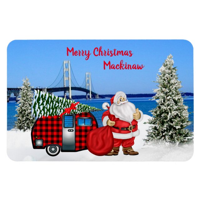 Mackinaw City Kühlschrank Christmas Magnet (Horizontal)
