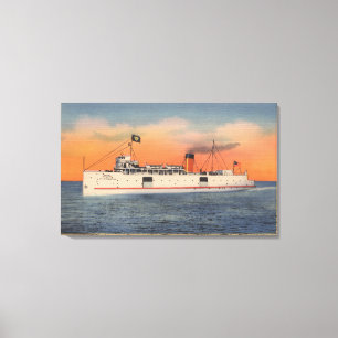 Mackinaw City, MI - Aussicht auf die Stadt Cheboyg Leinwanddruck