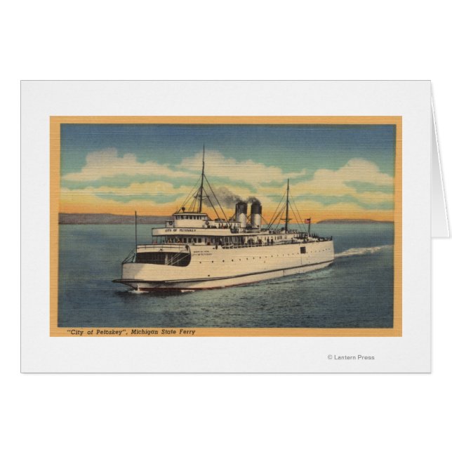 Mackinaw City, MI - Aussicht auf die Stadt Petoske (Vorderseite (Horizontal))