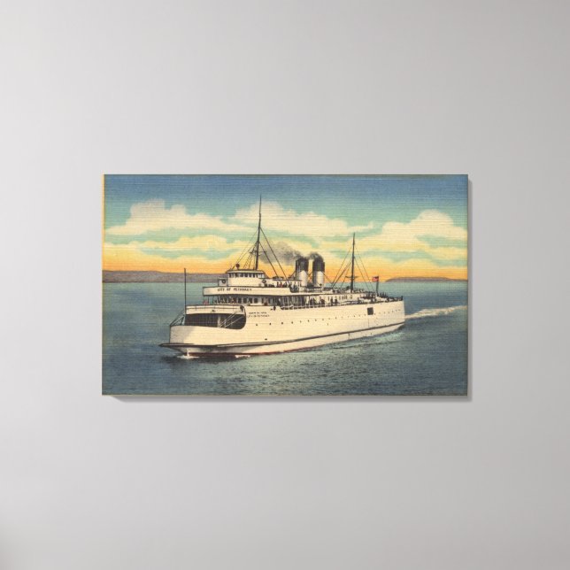 Mackinaw City, MI - Aussicht auf Petoskey Leinwanddruck (Vorderseite)