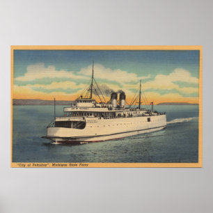 Mackinaw City, MI - Aussicht auf Petoskey Poster