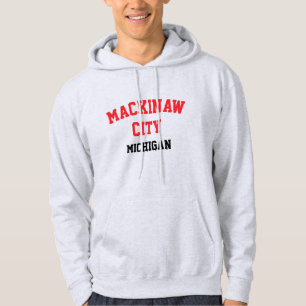 Mackinaw City Michigan Printed Hoodie