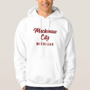 Mackinaw City Michigan Printed Hoodie