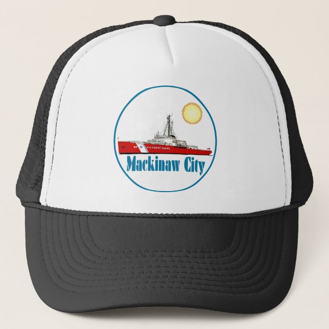 Mackinaw City Michigan Truckerkappe (Vorderseite)