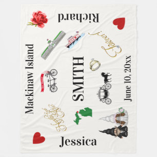 Mackinaw Island Wedding Fleece Blanket