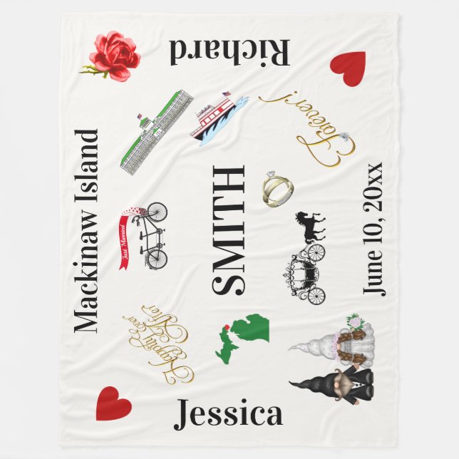 Mackinaw Island Wedding Fleece Blanket (Vorderseite)