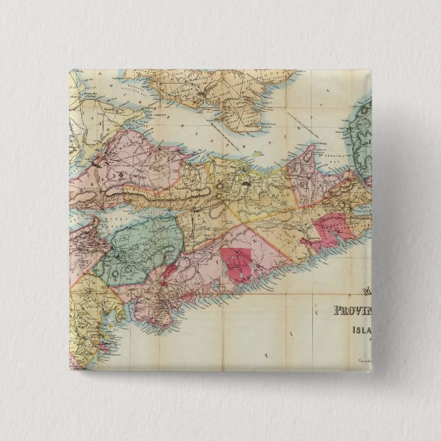 Mackinlay-Karte der Provinz Nova Scotia 2 Button (Vorderseite)