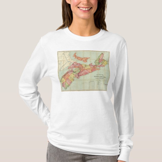 Mackinlays Karte der Provinz von Neuschottland 4 T-Shirt (Vorderseite)