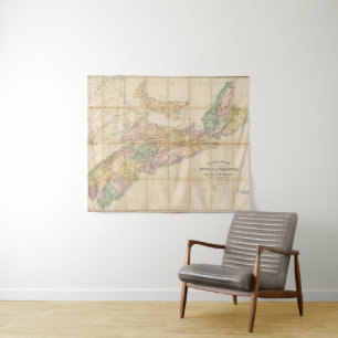 Mackinlays Karte der Provinz von Neuschottland 5 Wandteppich