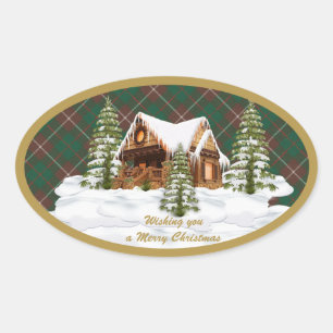 MacKinnon Jagd Antiker Original Schottischer Tarta Ovaler Aufkleber