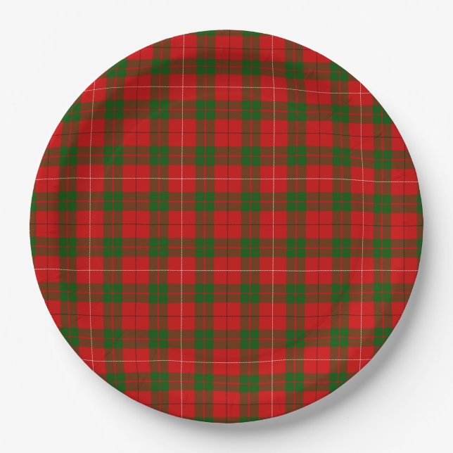 MacKinnon Tartan rot kariert Pappteller (Vorderseite)