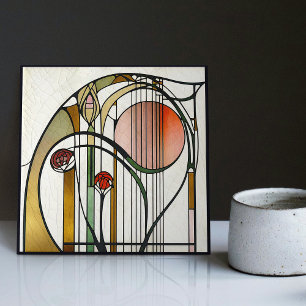 Mackintosh Art Deco Abstract Floral Wall Decor Cer Fliese