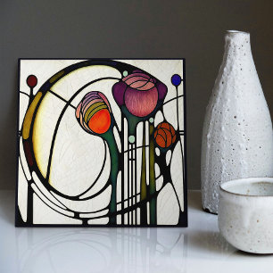 Mackintosh Art Deco Abstrakte Wand-Deco Fliese