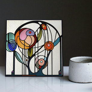 Mackintosh Art Deco Abstrakte Wand-Deco Fliese