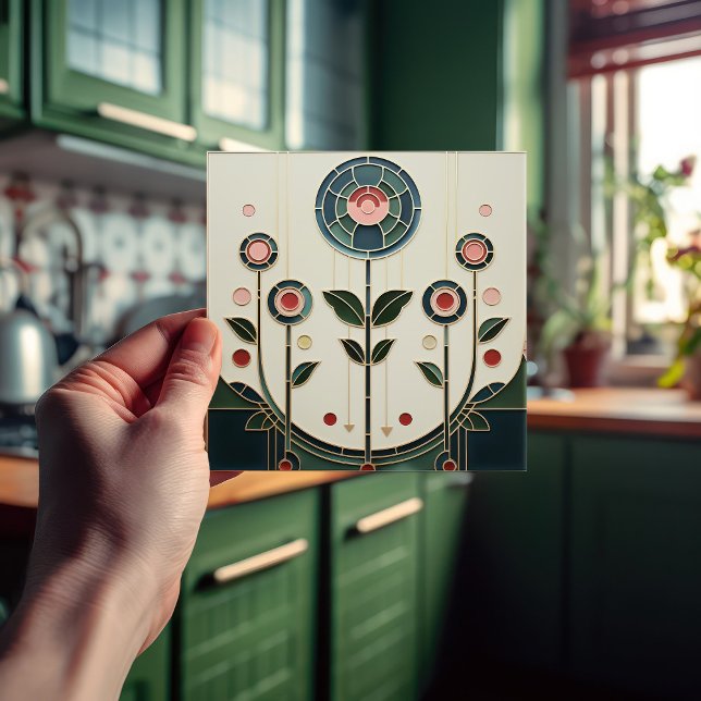 Mackintosh Art Deco Abstrakte Wand-Deco Fliese (Von Creator hochgeladen)