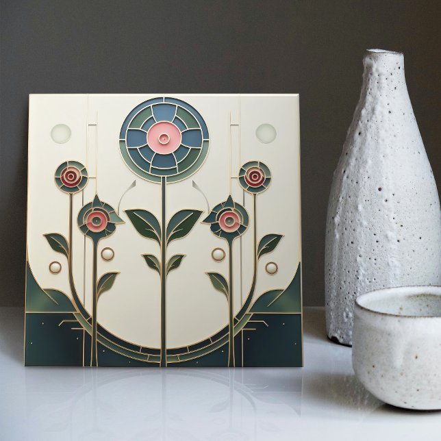Mackintosh Art Deco Abstrakte Wand-Deco Fliese (Von Creator hochgeladen)