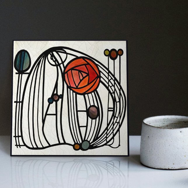 Mackintosh Art Deco Abstrakte Wand-Deco Fliese (Von Creator hochgeladen)