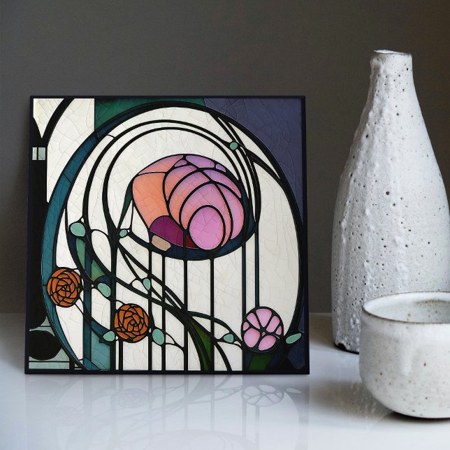 Mackintosh Art Deco Abstrakte Wand-Deco Fliese (Von Creator hochgeladen)