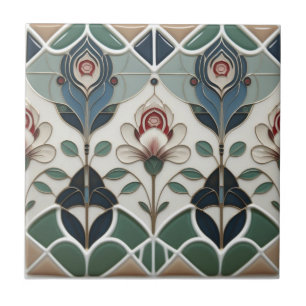 Mackintosh Art Deco abstraktes florales Wanddekor Fliese