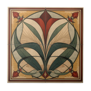 Mackintosh Art Deco abstraktes florales Wanddekor Fliese