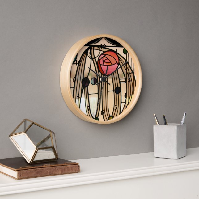 Mackintosh - Fenster aus festem Glas, Uhr (Büro)