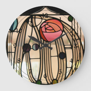 Mackintosh - Glasfenster, das Hill House Große Wanduhr