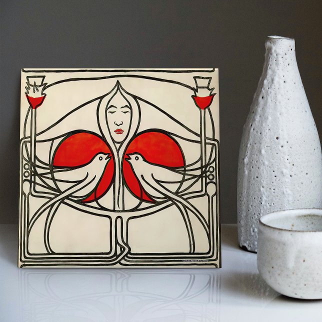 Mackintosh Lovebirds Abstrakt Wall Decoder Bird Fliese (Von Creator hochgeladen)