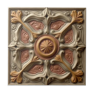 Mackintosh-Rose-Faux-Relief Arts & Crafts Reproduk Fliese