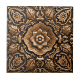 Mackintosh-Rose-Fauxrelief Arts & Crafts-Reprodukt Fliese