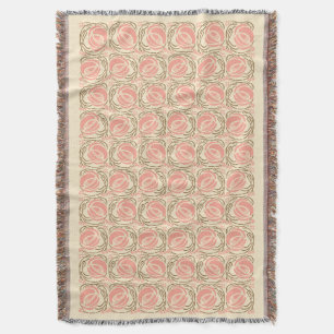 Mackintosh Rose Muster in Rosa und Braun Decke