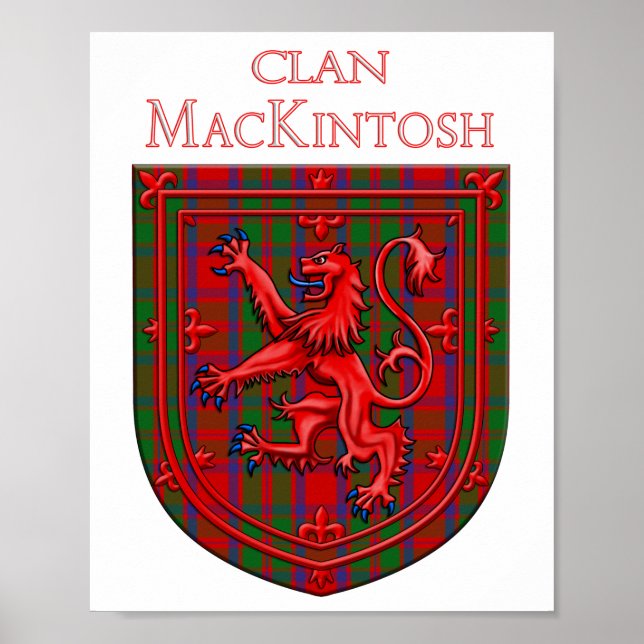 MacKintosh Tartan Scottish Kariert Lion Rampant Poster (Vorne)